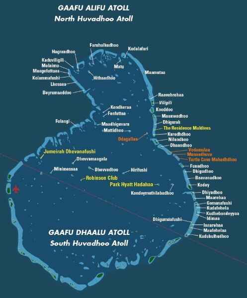 Gaafu Atoll Map Maldives