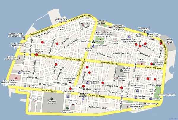 Male City Map In Maldives