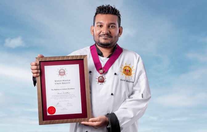 Executive Chef Farish Mukthar of Reethi Beach Resort Inducted as Member of World Master Chef Society
