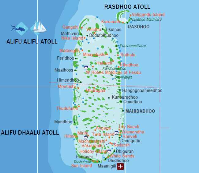 Ari (Alifu) Atoll Map